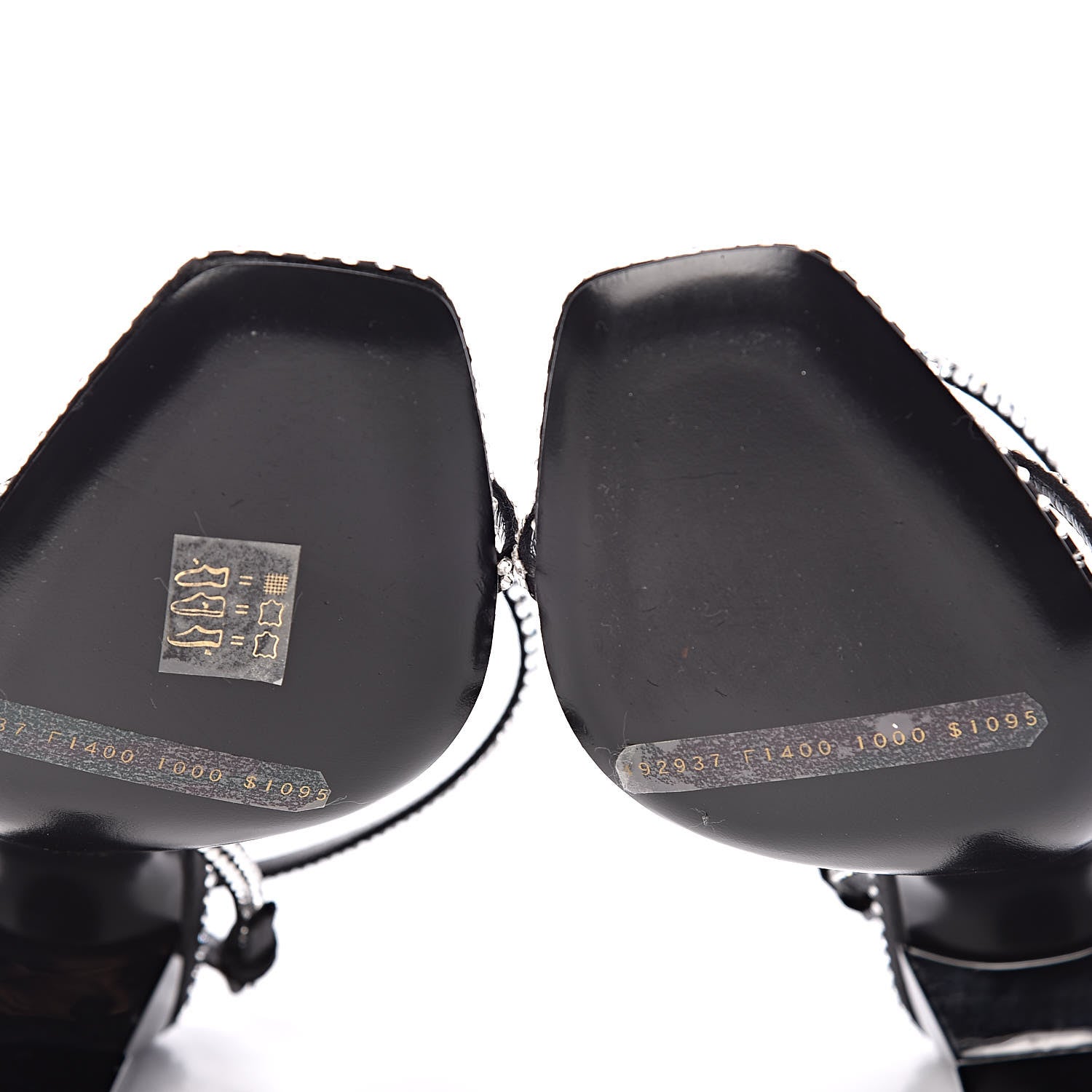 Saint Laurent Satin Crystal Robin 100 Ankle Strap Sandals 36.5 Black 9 of 11