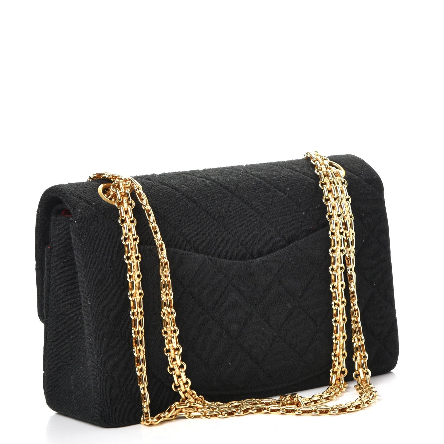 Jersey Quilted Small Double Flap Black