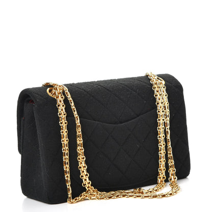 Chanel Jersey Quilted Small Double Flap Black 4 of 10