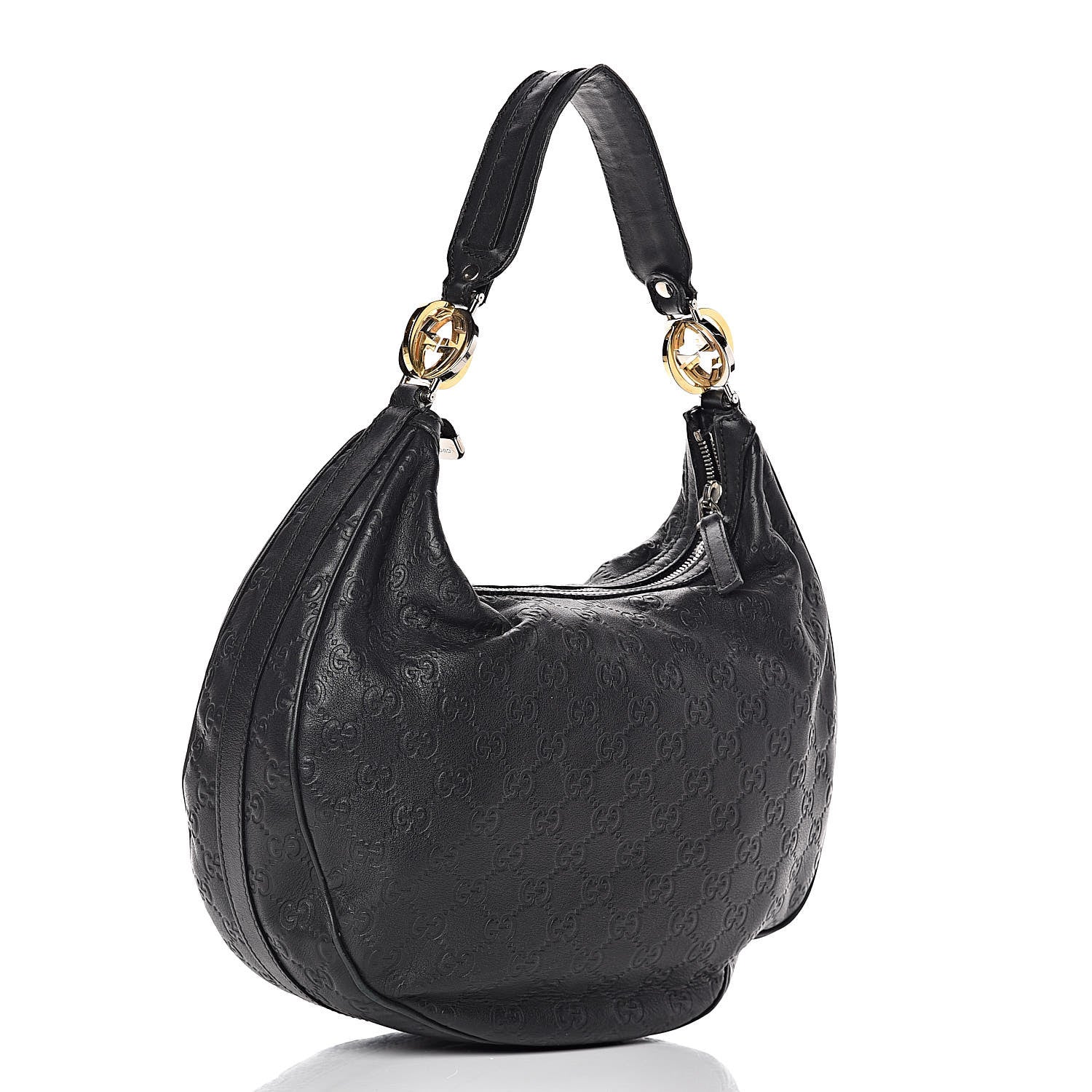 Gucci Guccissima Medium GG Twins Hobo Black 3 of 18