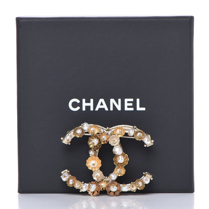 Chanel Pearl Flower CC Brooch Gold 5 of 5