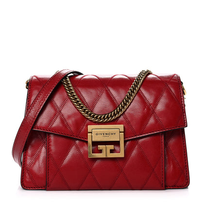 Givenchy Goatskin Quilted Small GV3 Shoulder Bag Vermilion 1 of 13