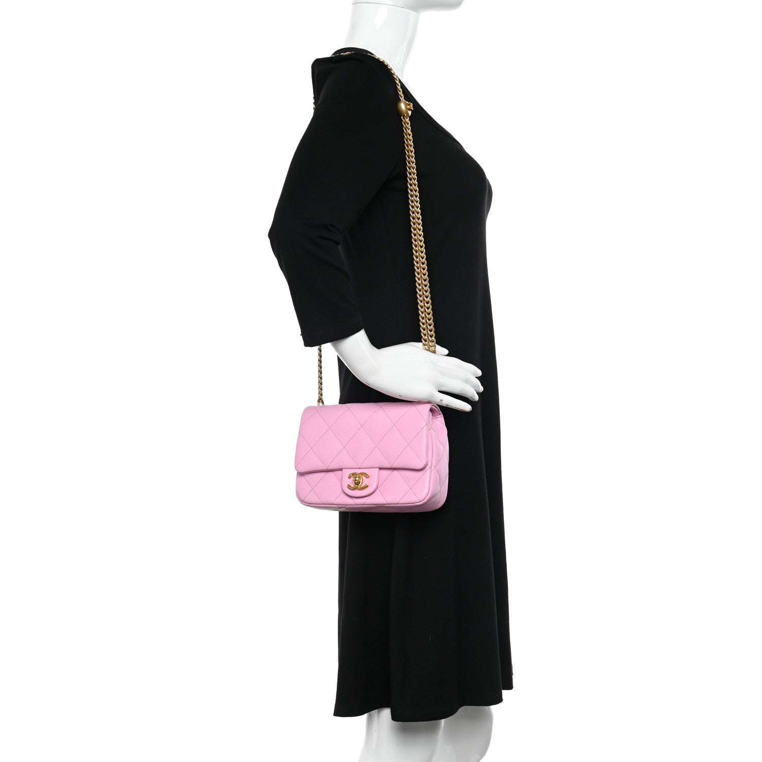 Chanel Caviar Quilted Mini Sweetheart Flap Lilac 2 of 11