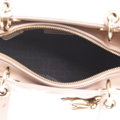 Christian Dior Lambskin Cannage Medium Lady Dior Beige 4 of 12