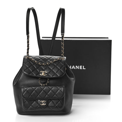 Chanel Lambskin Quilted Large Duma Drawstring Backpack Black 9 of 9