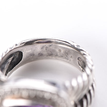 David Yurman Sterling Silver Diamond Amethyst 11mm Albion Ring 52 6 6 of 6