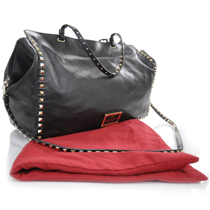 Valentino Garavani Leather Rockstud Tote Black 2 of 12