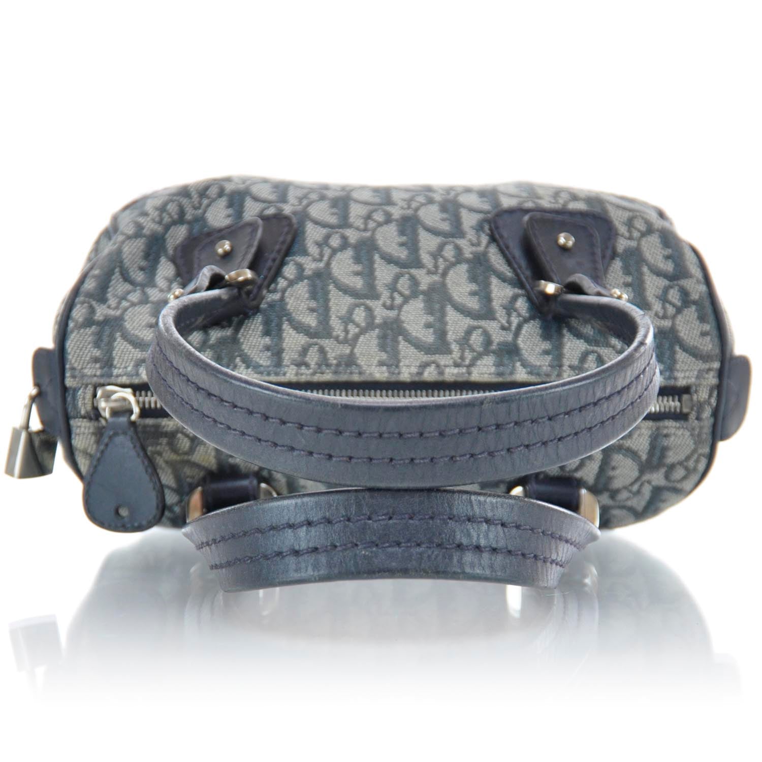 Christian Dior Monogram Boston Navy Blue 4 of 9