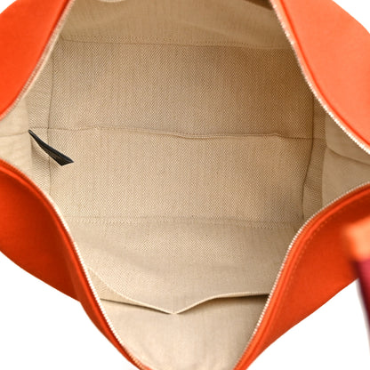 Hermes Canvas Large Bride-A-Brac Pouch Orange Feu Burgundy 5 of 9