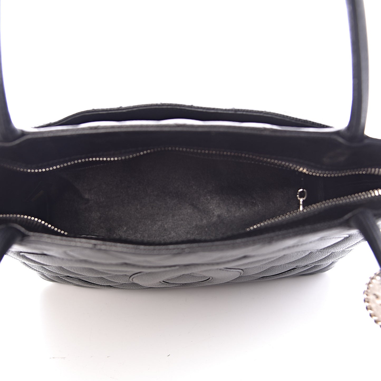 Caviar Quilted Medallion Tote Black