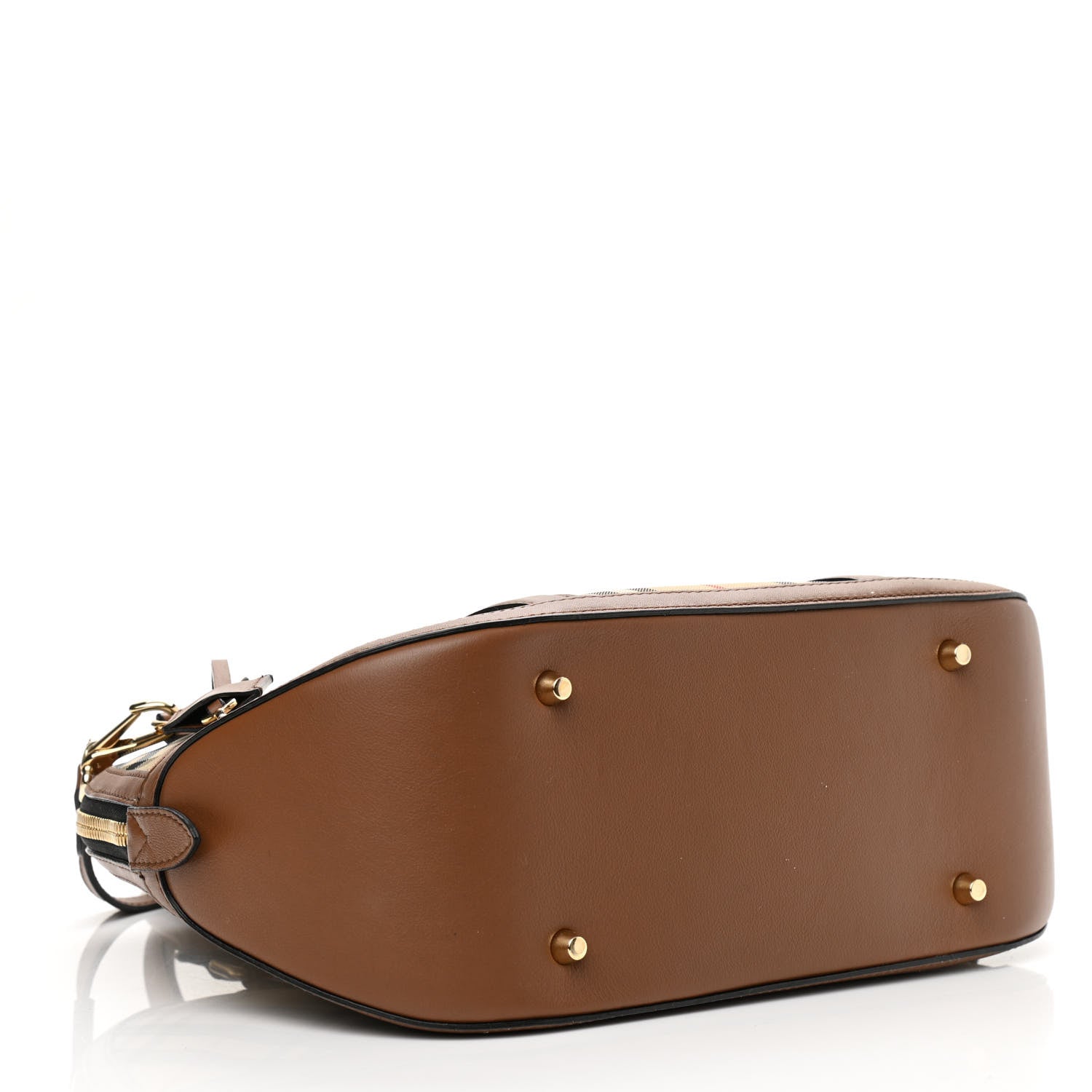 Burberry Horseferry Check Small Orchard Bowling Bag Tan 4 of 8