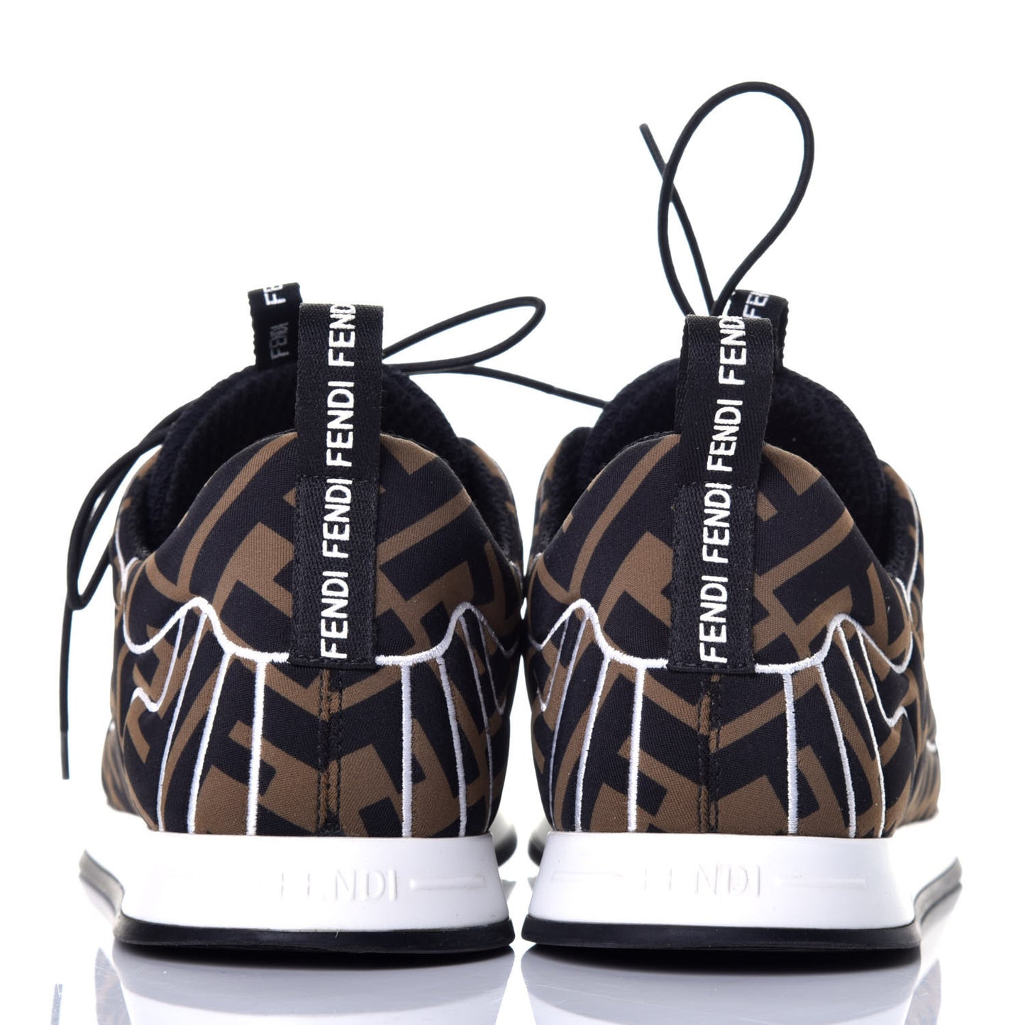 Stretch Fabric FFreedom Sneakers 35.5 Tobacco Black White