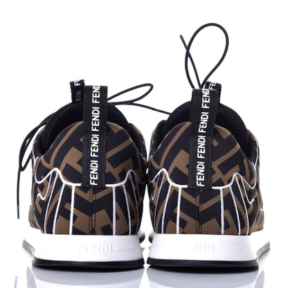 Fendi Stretch Fabric FFreedom Sneakers 35.5 Tobacco Black White 5 of 10