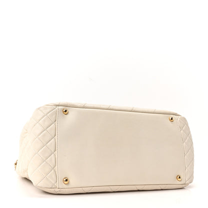 Chanel Glazed Crinkled Lambskin Large East West Flap White 4 of 10
