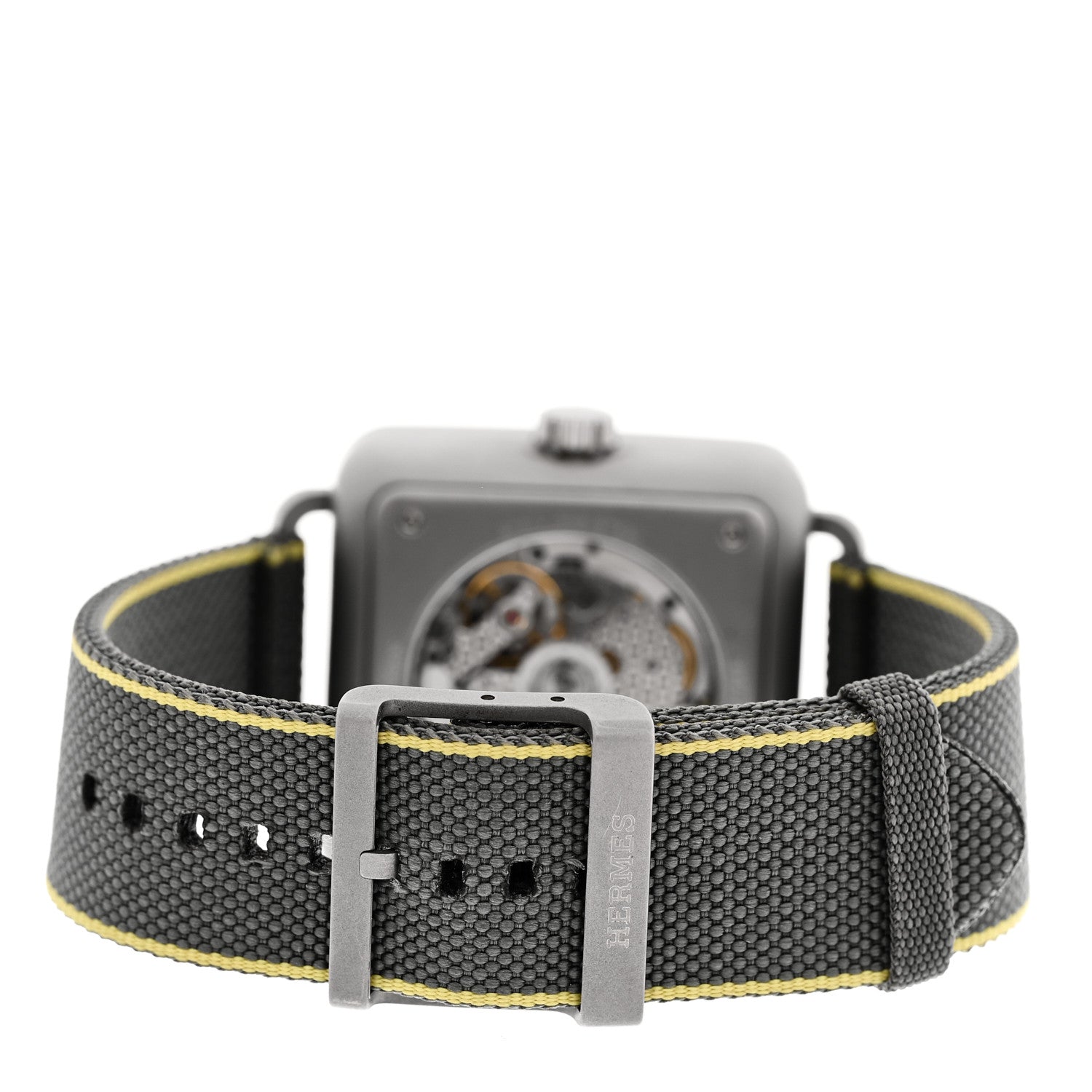 Hermes Stainless Steel Fabric 38mm Carre H Automatic Watch Gris Perle 3 of 5