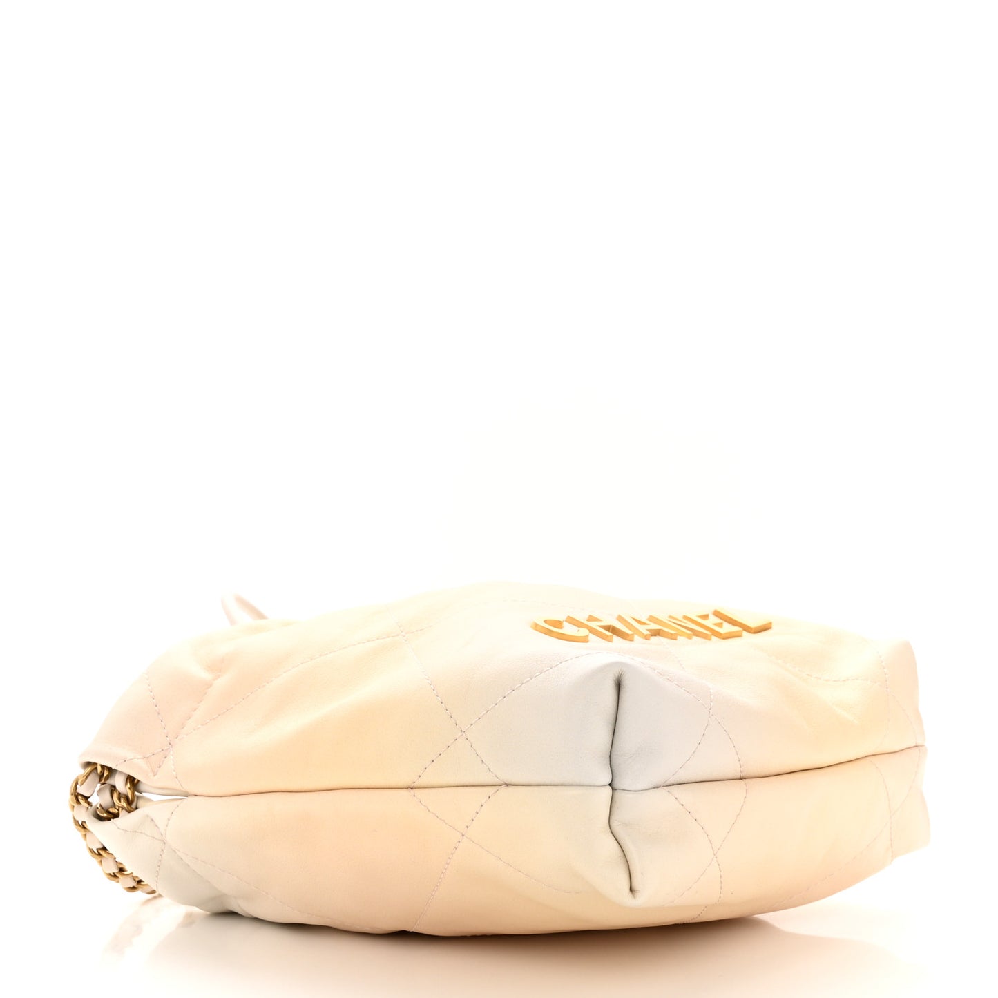 Pearly Shaded Calfskin Quilted Mini Chanel 22 Ecru Golden