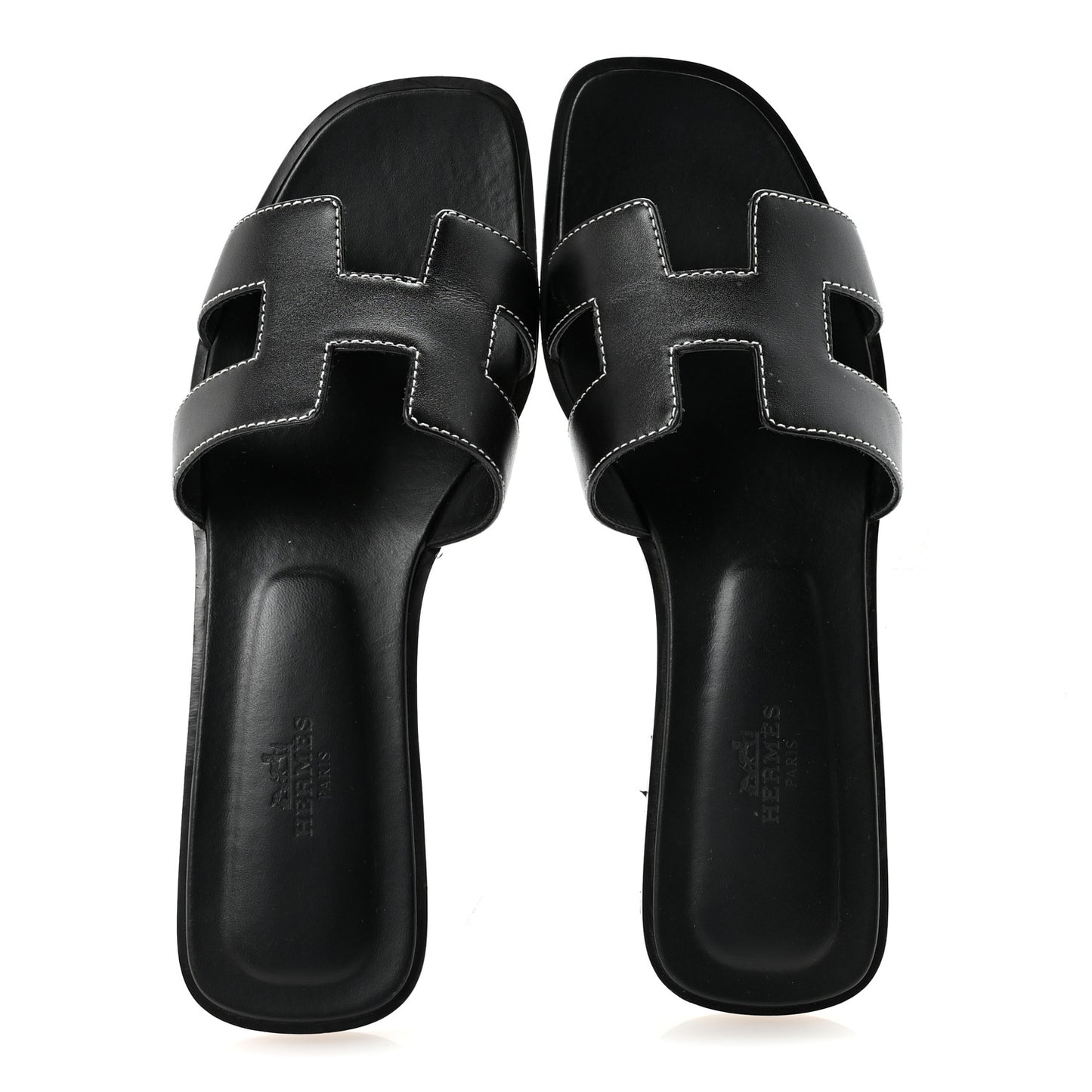 Box Calfskin Oran Sandals 38 Black