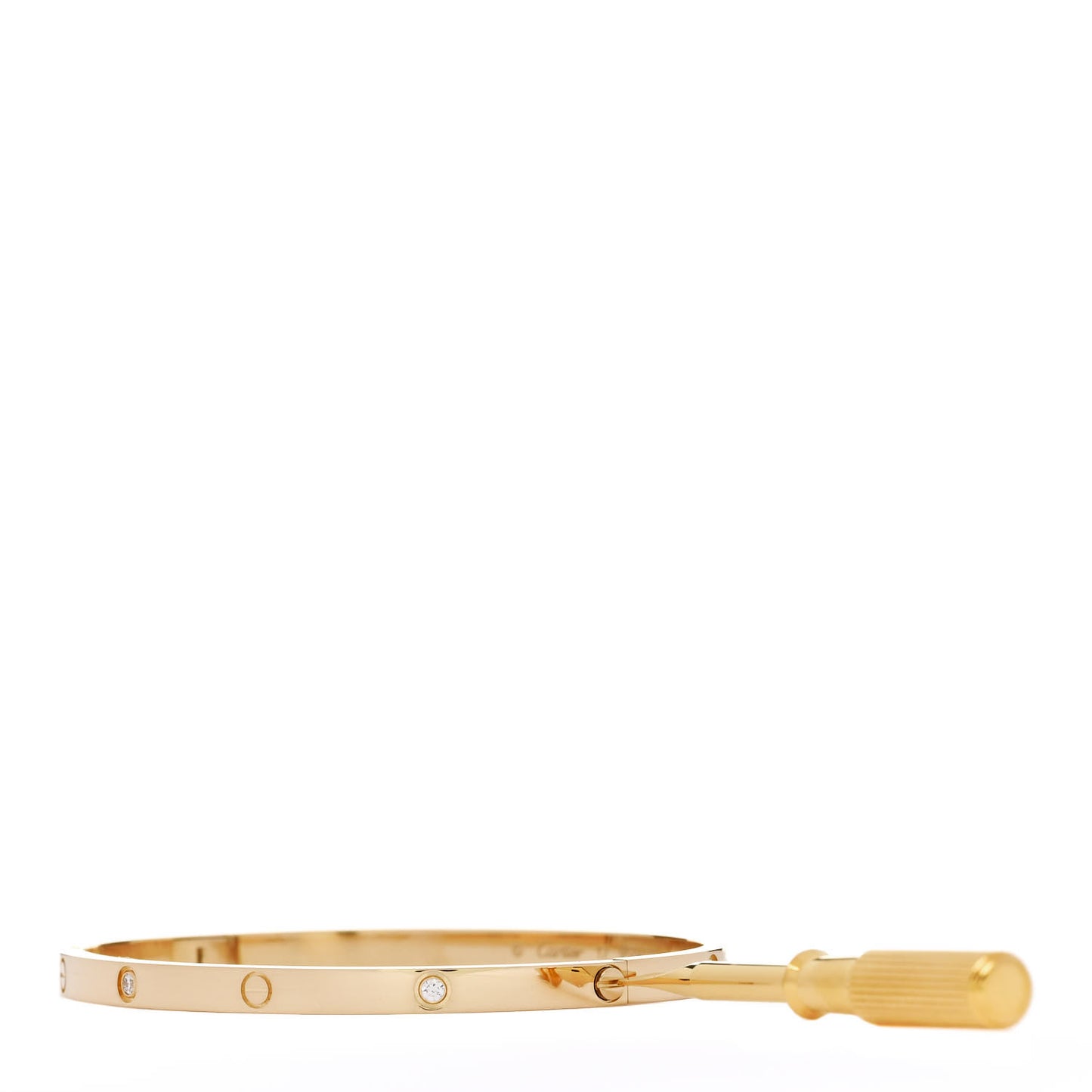 18K Yellow Gold 6 Diamond Small LOVE Bracelet 17
