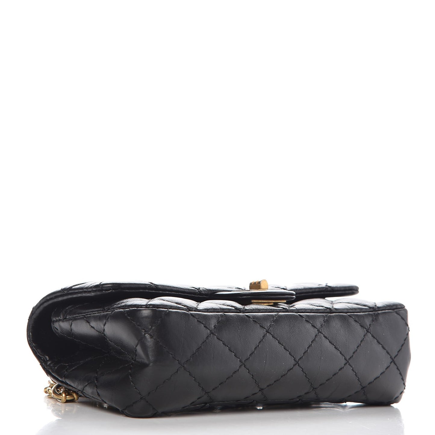 Aged Calfskin Quilted 2.55 Reissue Chain Waist Bag Black