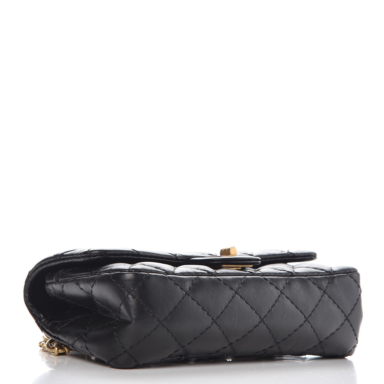 Chanel Aged Calfskin Quilted 2.55 Reissue Chain Waist Bag Black 4 of 8