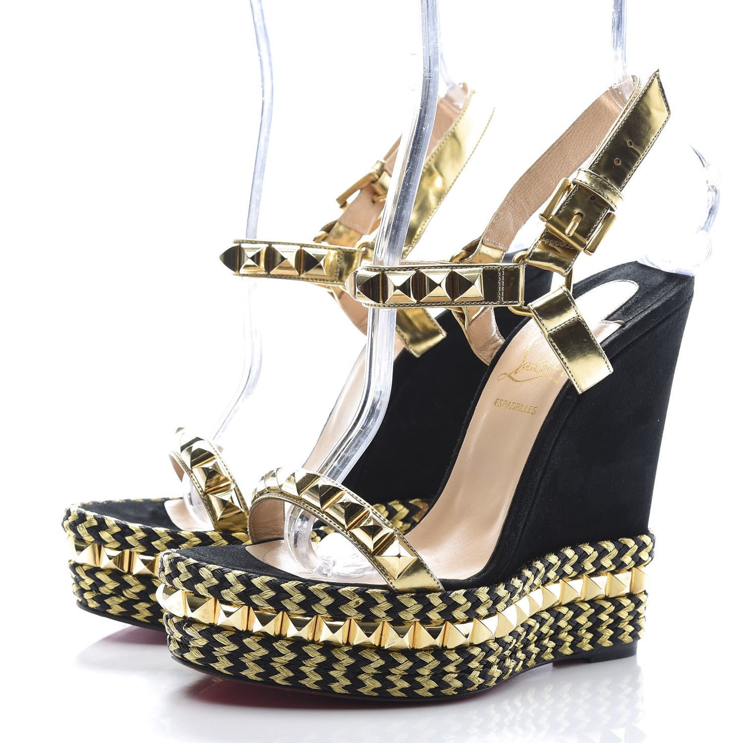 Suede Rope Cataclou 140 Wedge Sandals 37 Black Gold