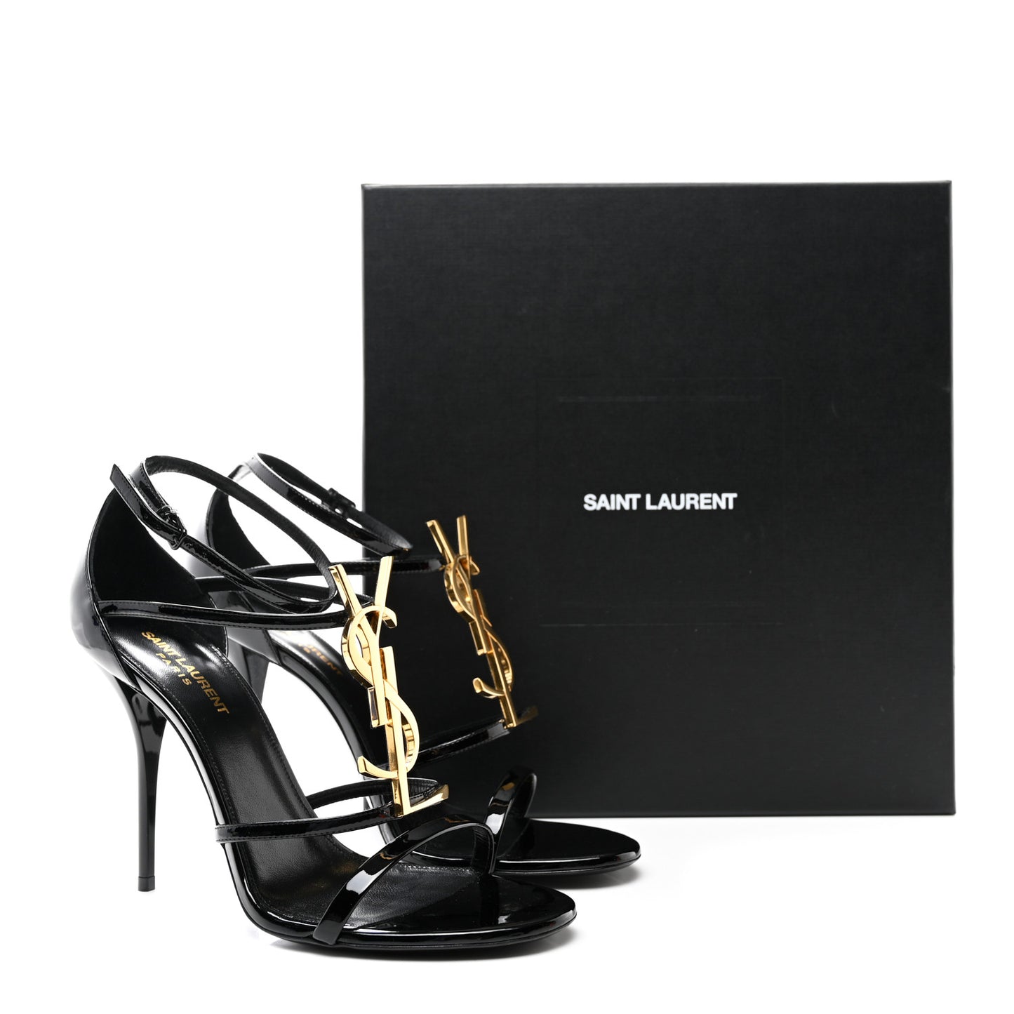 Patent Cassandra 100 Ankle Strap Sandals 40 Black