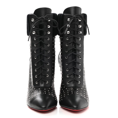 Christian Louboutin Calfskin Studded Dakita 100 Booties 37 Black 2 of 8