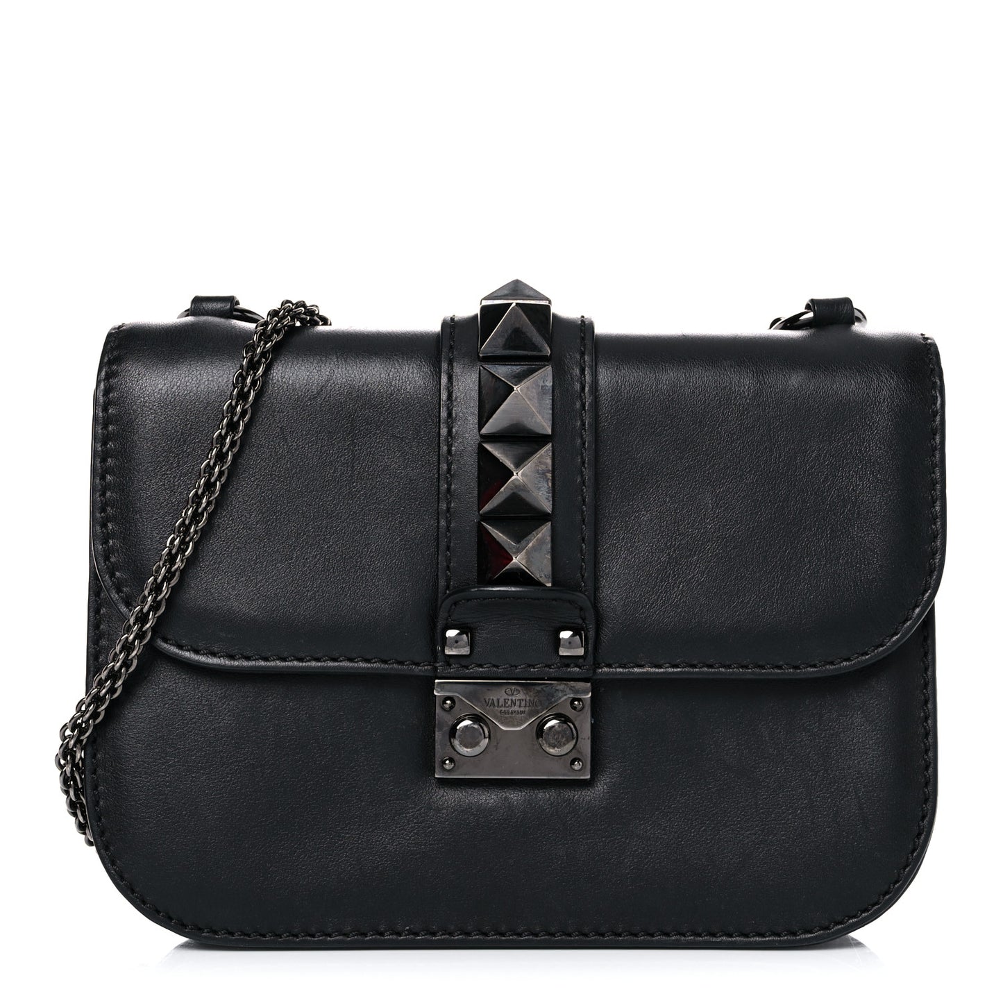 Vitello Small Glam Lock Rockstud Flap
