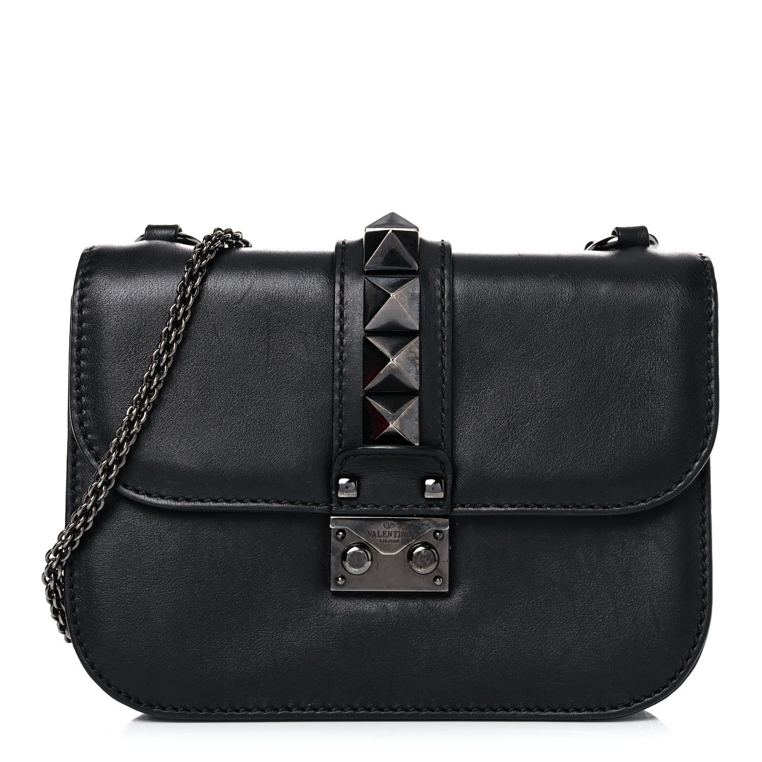 Valentino Garavani Vitello Small Glam Lock Rockstud Flap 1 of 22