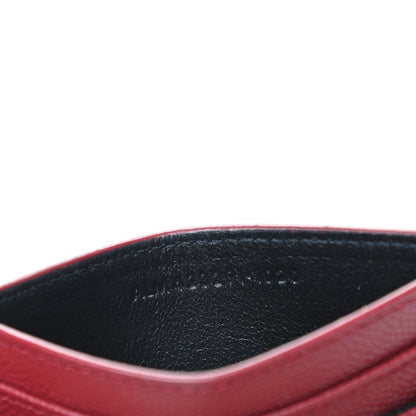 Saint Laurent Grain De Poudre Matelasse Chevron Monogram Credit Card Case New Red 7 of 8