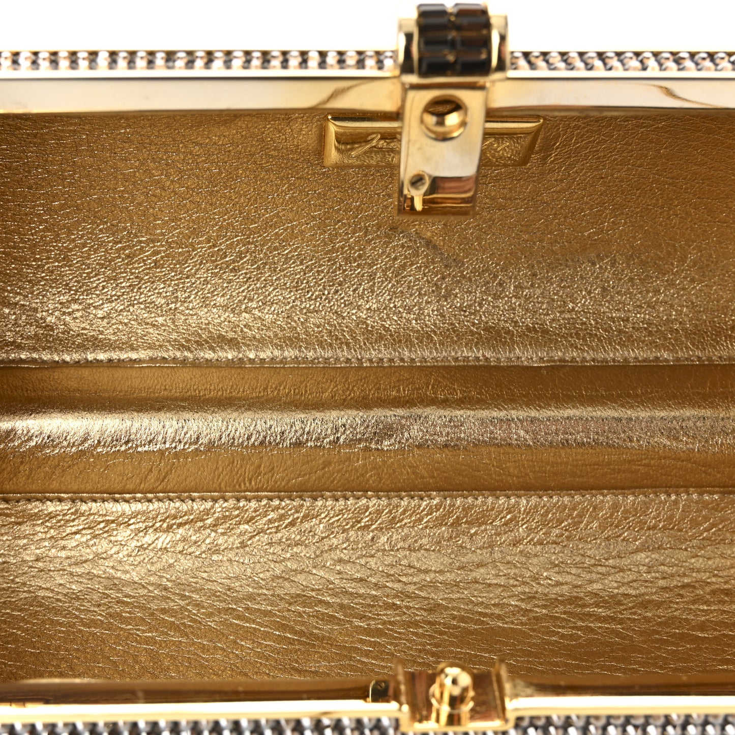 Swarovski Crystal Minaudiere Clutch Multicolor Gold