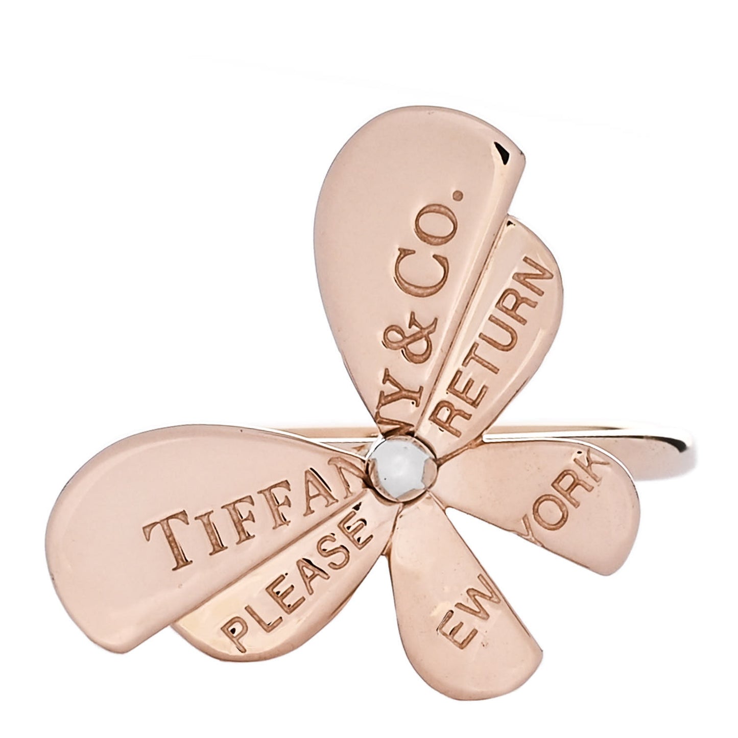 18K Rose Gold Sterling Silver Return to Tiffany Love Bugs Butterfly Ring 52 6