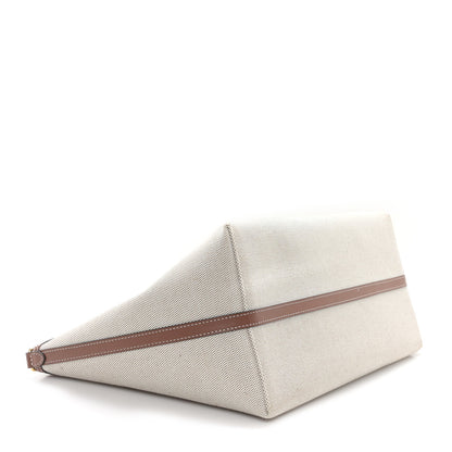 Burberry Canvas Smooth Calfskin Small Pocket Tote Soft Fawn Ecru 4 of 11