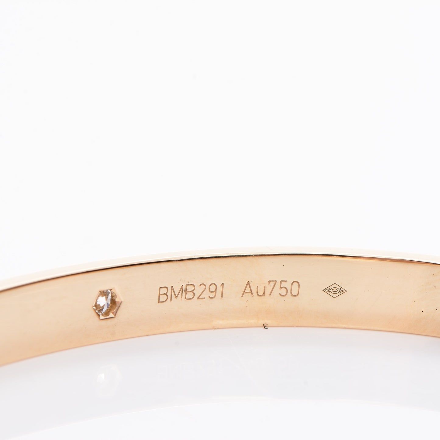 18K Yellow Gold 4 Diamond LOVE Bracelet 19