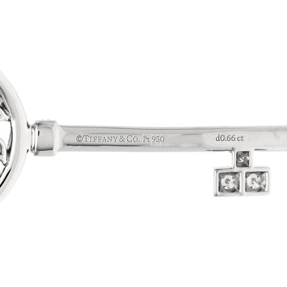 Tiffany Platinum Diamond Victoria Vine Key Pendant 4 of 5