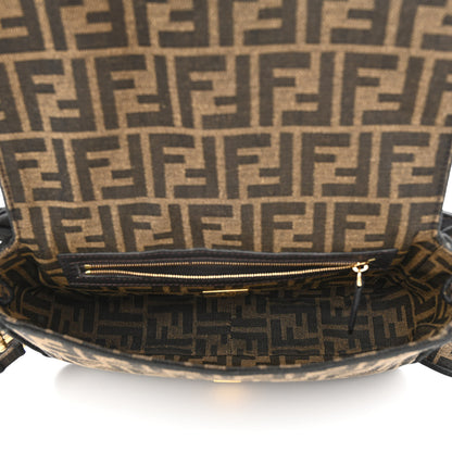 Fendi Fabric Jacquard FF 1974 Medium Baguette Tobacco Moro Black 5 of 12