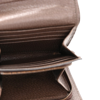 Gucci Monogram Jumbo GG Textured Dollar Calfskin Diana Compact Wallet Camel Ebony New Acero 5 of 11