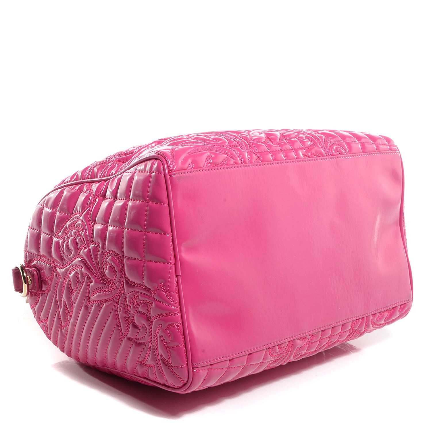 Versace Barocco Quilted Leather Vanitas Bowling Bag Fuchsia 4 of 10