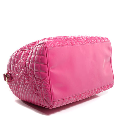 Versace Barocco Quilted Leather Vanitas Bowling Bag Fuchsia 4 of 10