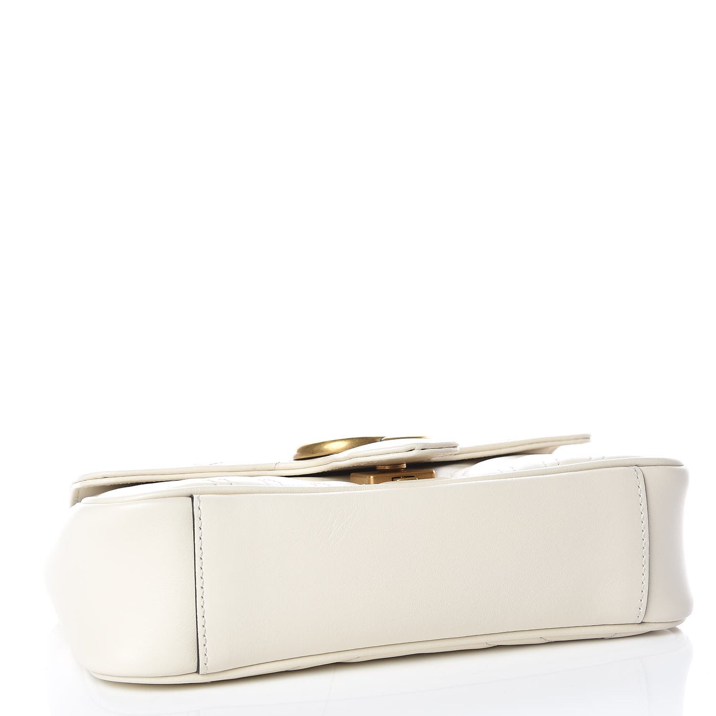 Calfskin Matelasse Mini GG Marmont Shoulder Bag White