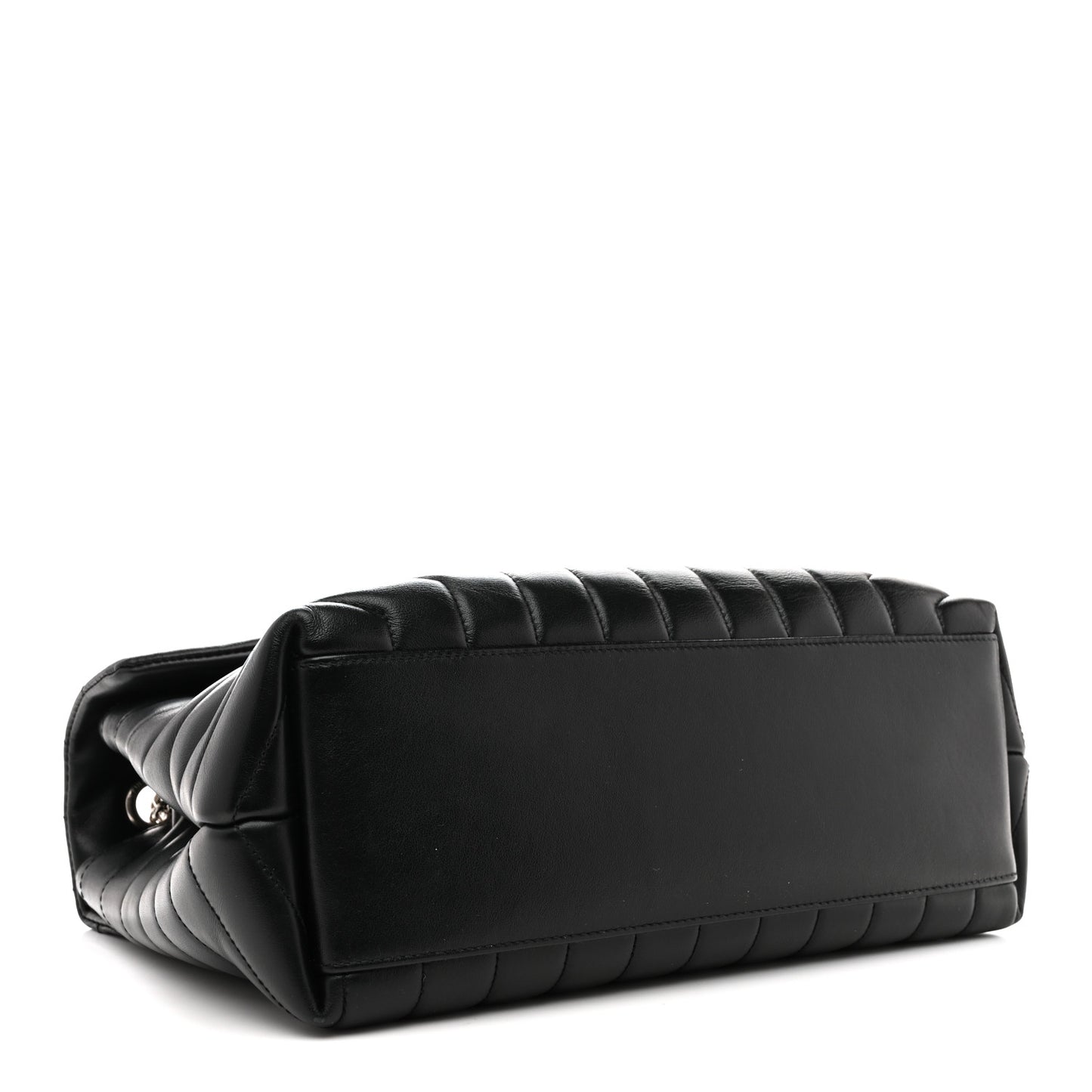 Calfskin Y Quilted Monogram Medium Loulou Chain Satchel Black