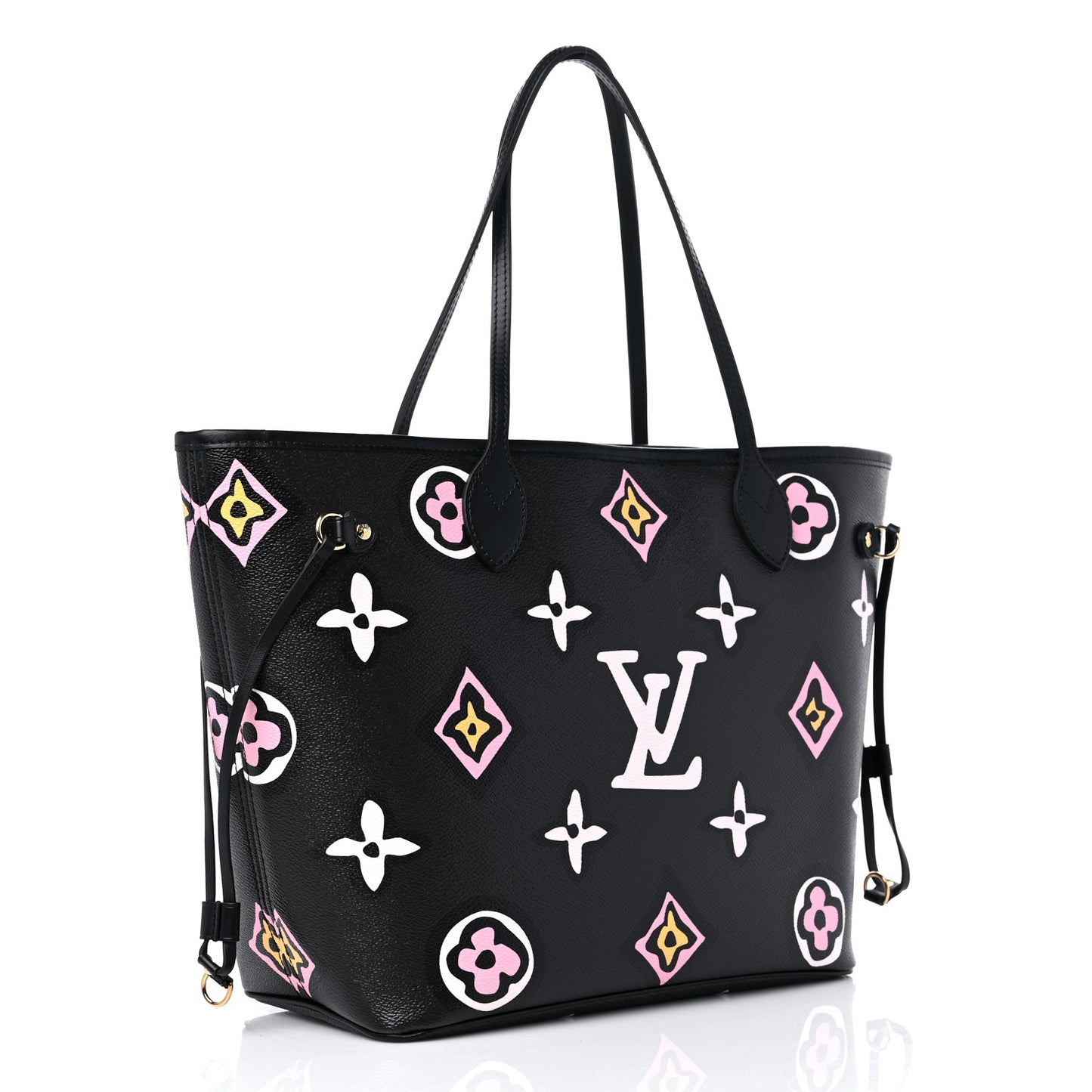 Monogram Giant Wild At Heart Neverfull MM Black