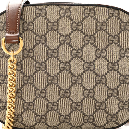 Gucci GG Supreme Monogram Cuoio Toscano Mini Chain Shoulder Bag Beige Ebony Cuir 11 of 12