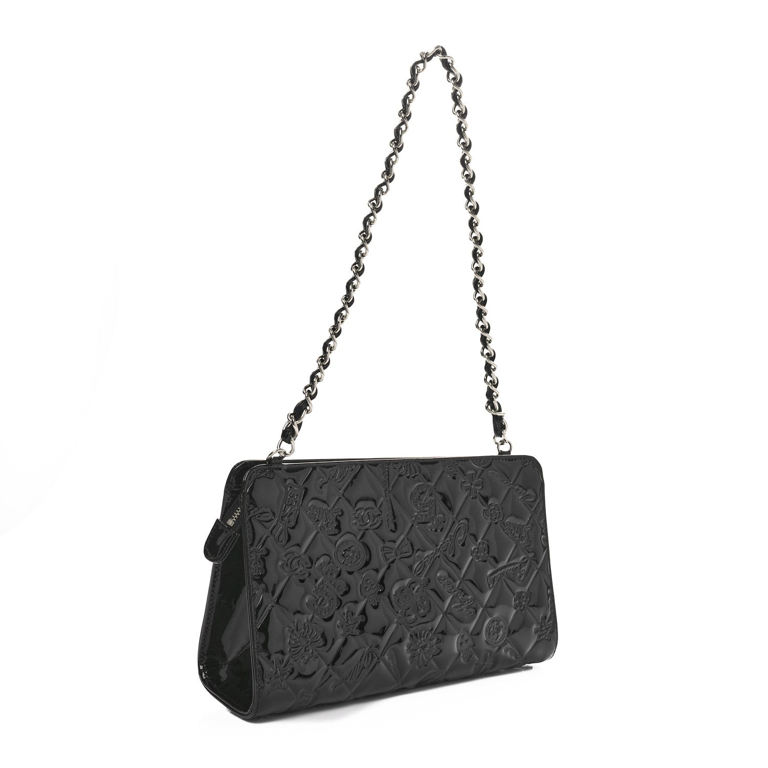 Chanel Patent Calfskin Lucky Symbols Pochette Black 2 of 11