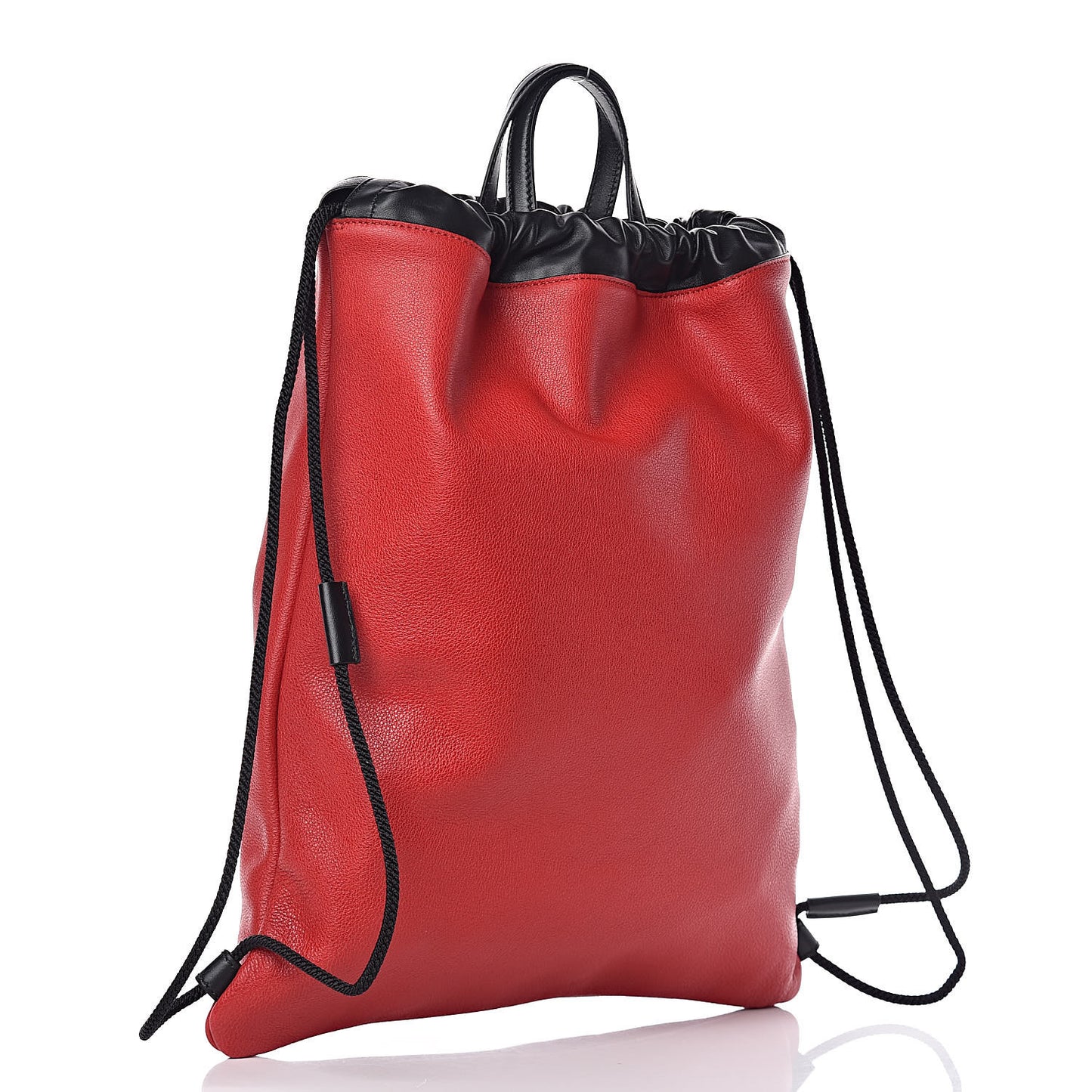 Calfskin Coco Capitan Logo Drawstring Backpack Hibiscus Red