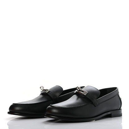 Hermes Calfskin Womens Destin Loafer 38.5 Black 3 of 9