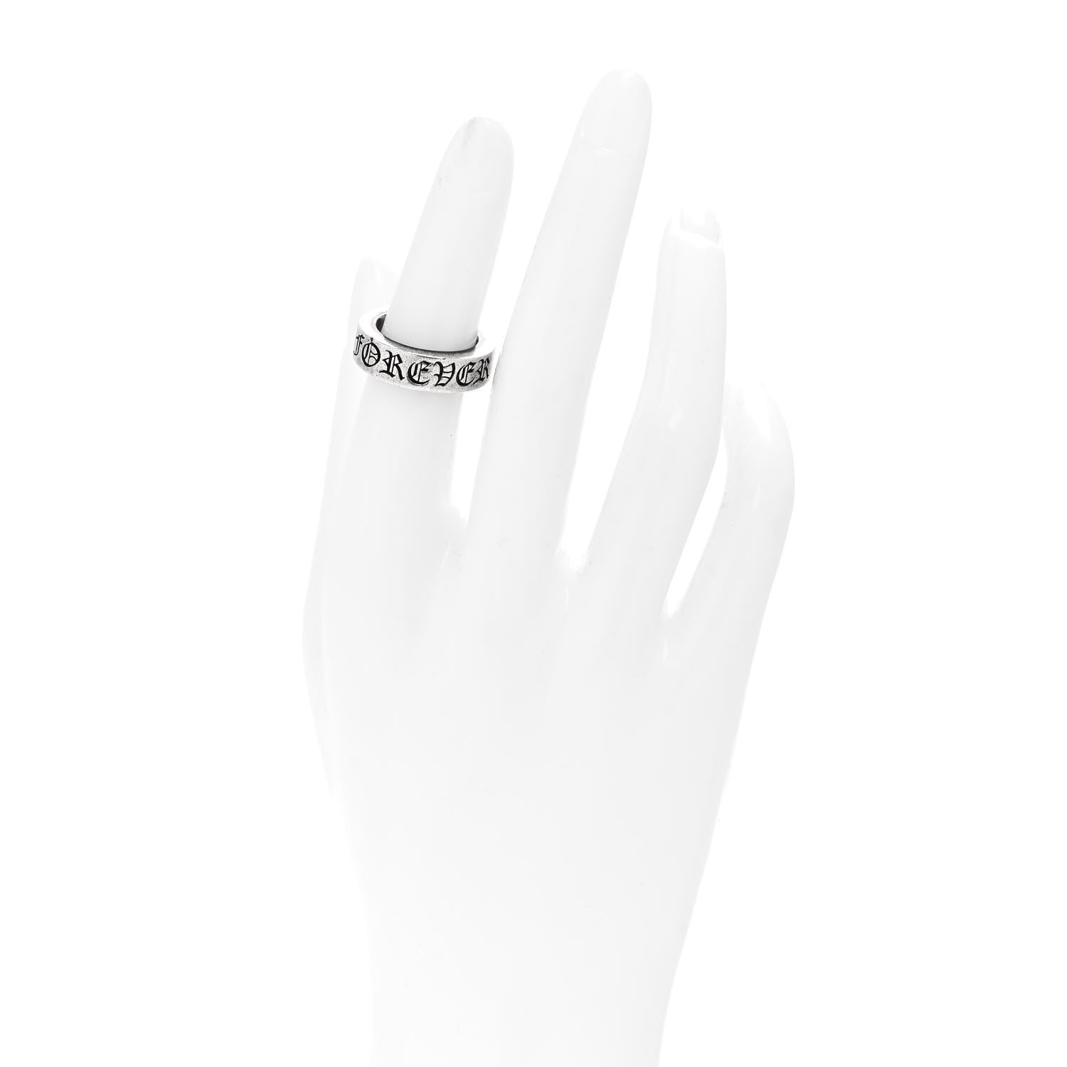Chrome Hearts Sterling Silver Cross CH Forever Spacer Ring 48 4.5 2 of 5