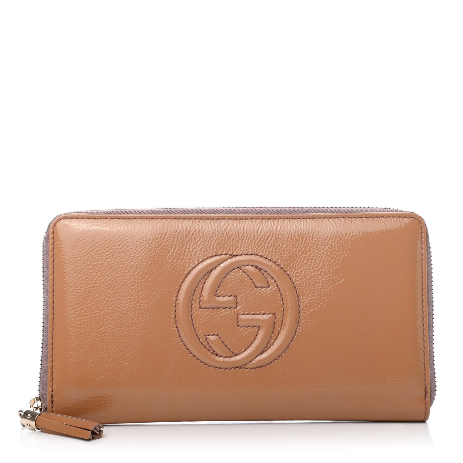Gucci Patent Soho Zip Around Wallet Dark Cipria 1 of 4
