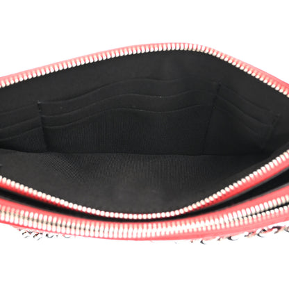 Chanel Patent Quilted Small Clutch With Chain Red Black 7 of 13