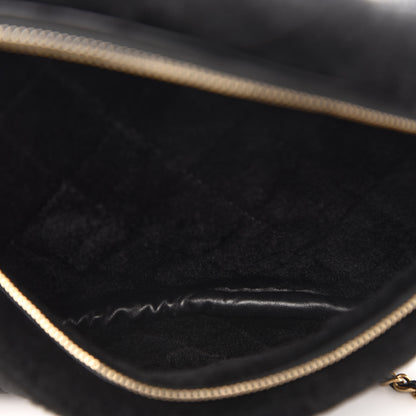 Chanel Calfskin Fur Quilted Waist Bag Fanny Pack Black 5 of 11